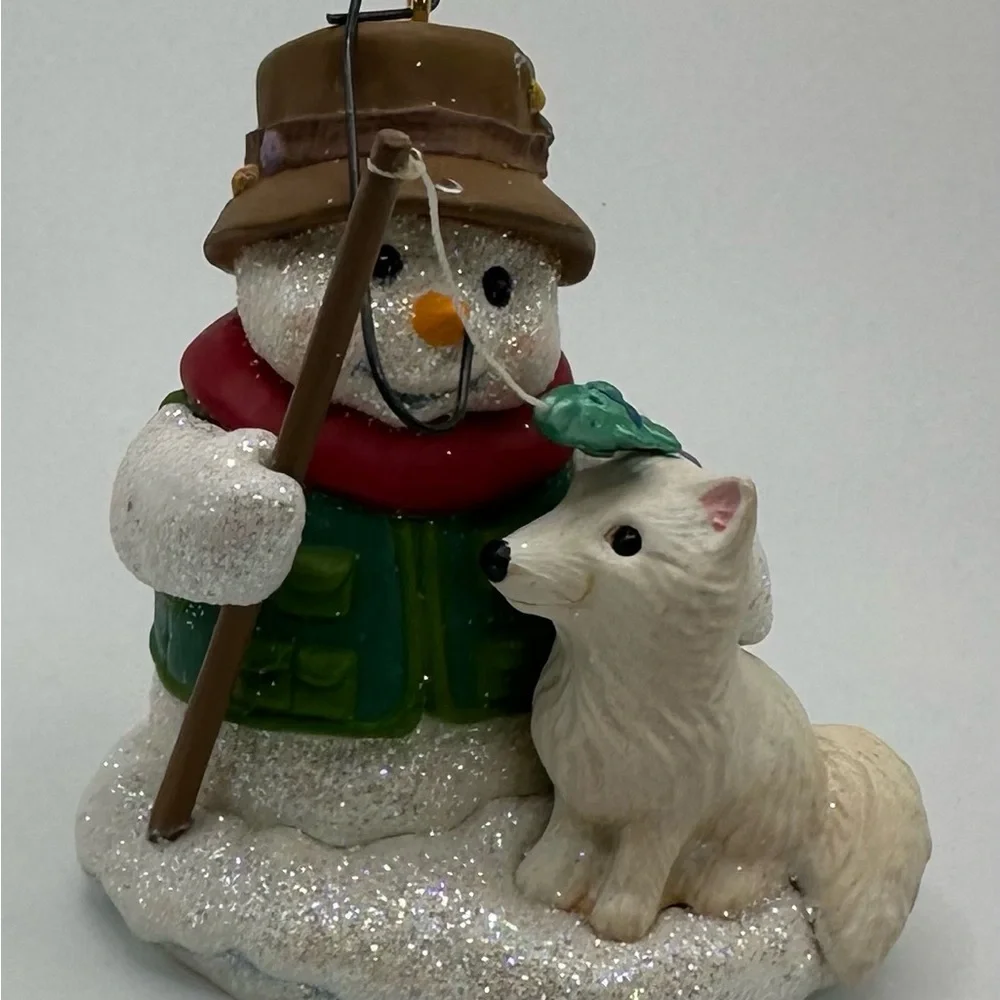 Hallmark Snow Buddies Ornament, Fishing Snowman & Dog, 2008, 11th in Series‎